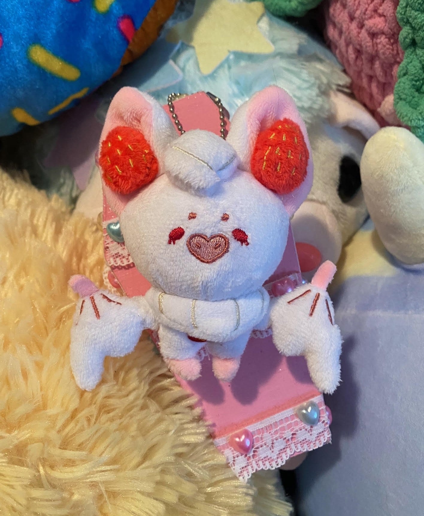 Strawberry Cream Bat Plushie